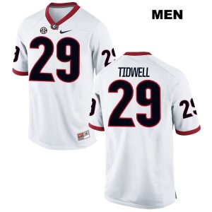 Men's Georgia Bulldogs NCAA #29 Lofton Tidwell Nike Stitched White Authentic College Football Jersey LFU3254XA